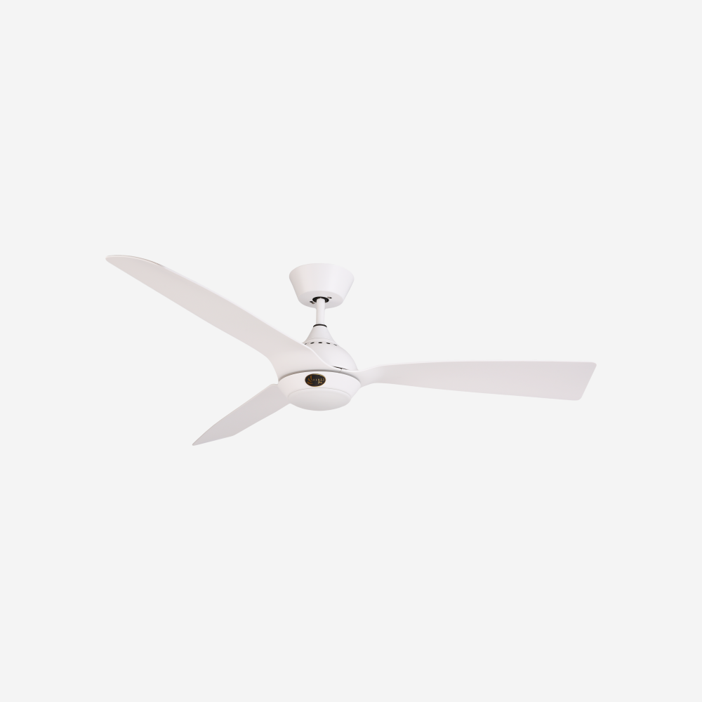 Ventilateur de plafond DC blanc avec pales en ABS 132cm et lumière pour 35m2