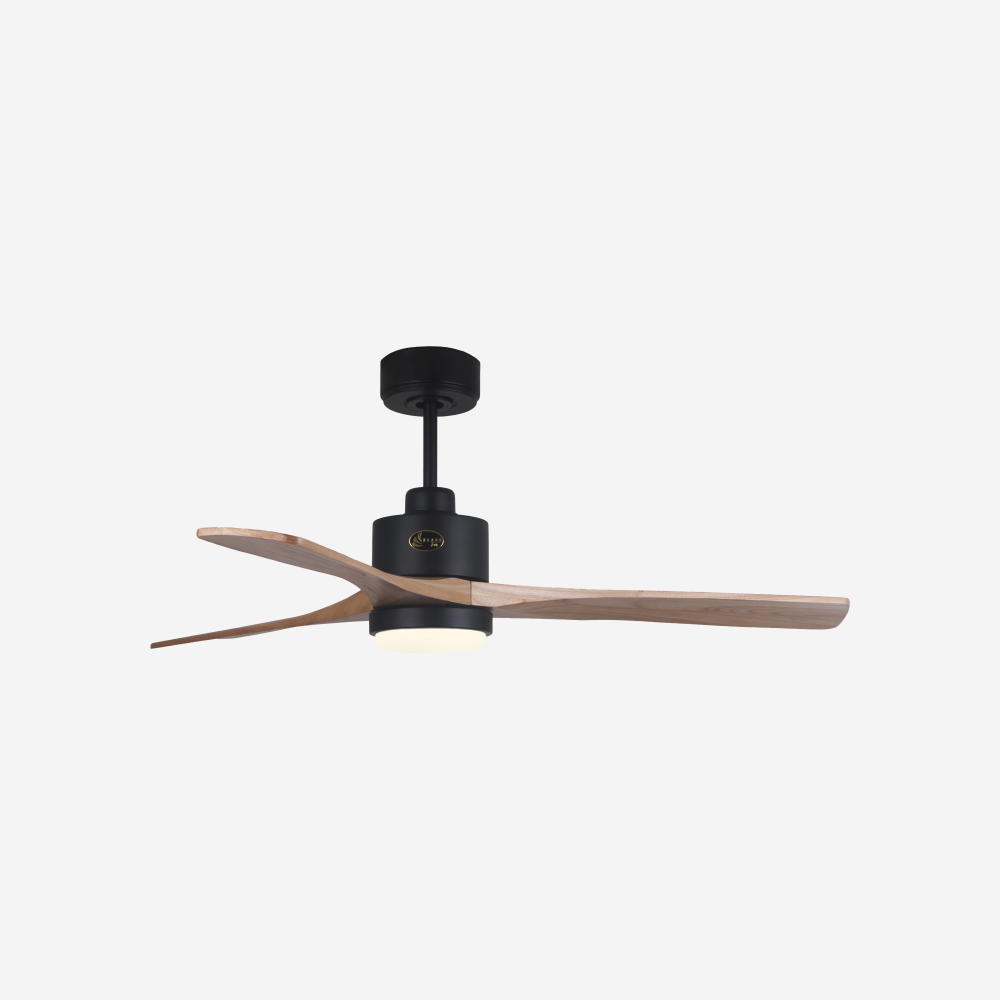 Ventilateur de plafond DC brun avec pales de 132cm en ABS et lumière pour 35m2