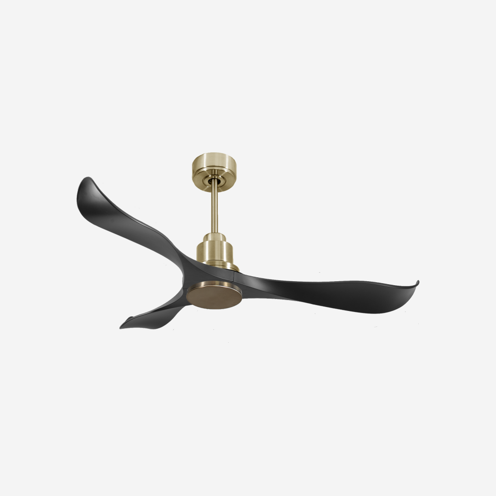 Ventilatore da soffitto Reversibile Termostato Wifi Motore CC Tetti inclinati Telecomando Adattatore 2/3 lame Hypersilence Memoria