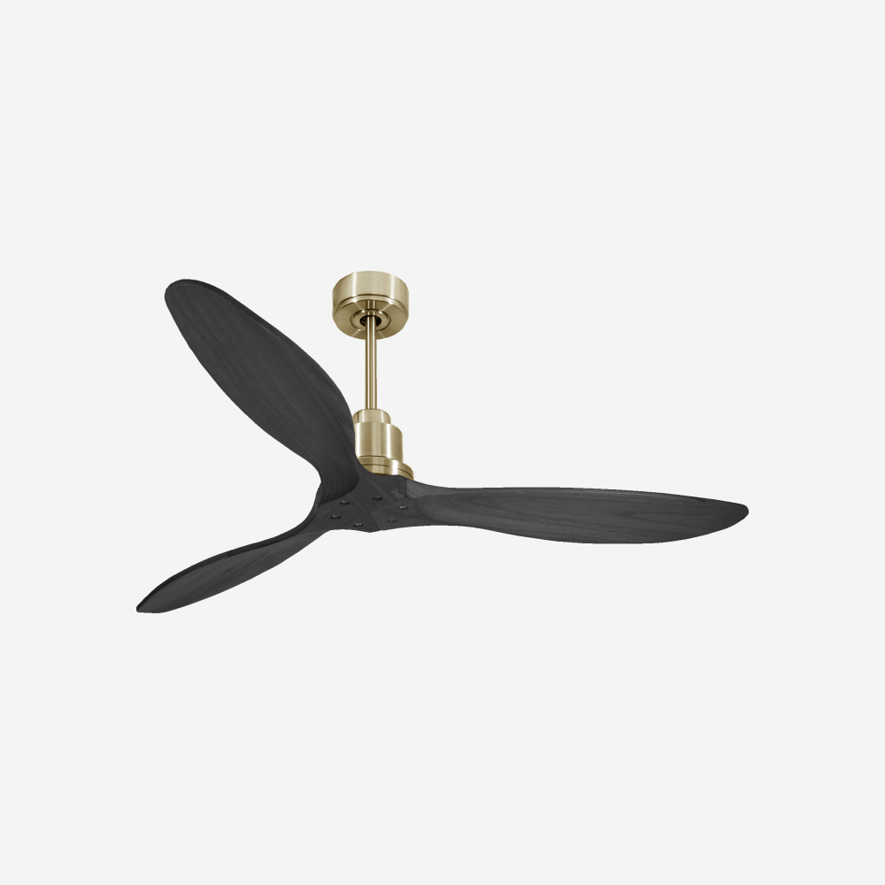 Ventilatore da soffitto Reversibile Termostato Wifi Motore CC Tetti inclinati Telecomando Hypersilence Memoria FullWood