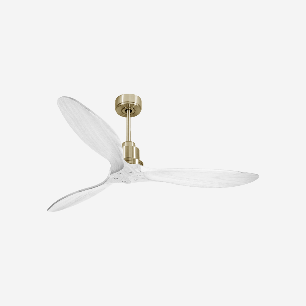 Ventilatore da soffitto Reversibile Termostato Wifi Motore CC Tetti inclinati Telecomando Hypersilence Memoria FullWood Shopify Vendible (AUTOMATICO)