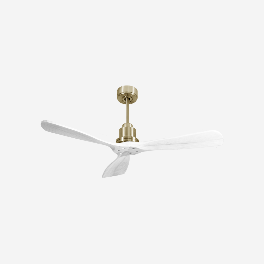Ventilatore da soffitto Reversibile Termostato Wifi Motore CC Tetti inclinati Telecomando Hypersilence Memoria FullWood Shopify Vendible (AUTOMATICO)