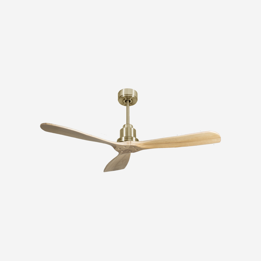 Ventilatore da soffitto Reversibile Termostato Wifi Motore CC Tetti inclinati Telecomando Hypersilence Memoria FullWood