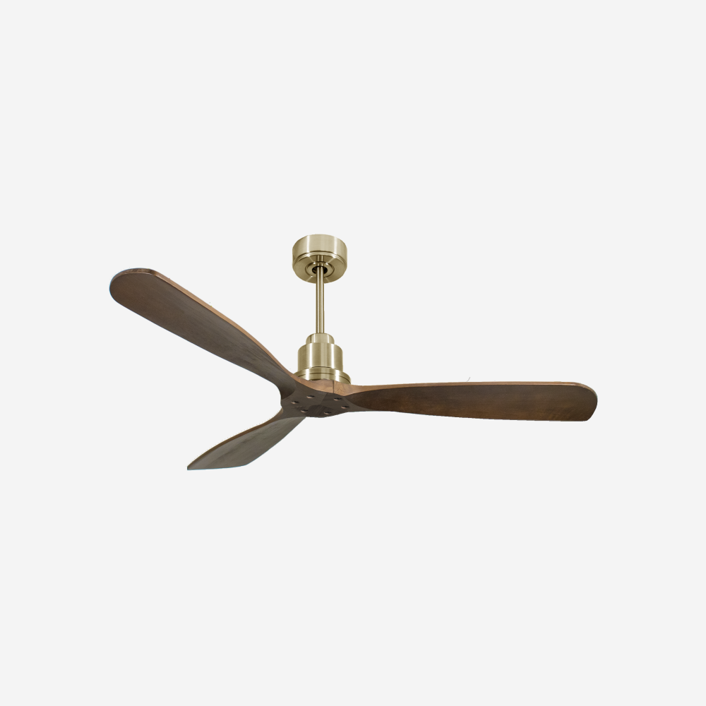 Ventilatore da soffitto Reversibile Termostato Wifi Motore CC Tetti inclinati Telecomando Hypersilence Memoria FullWood