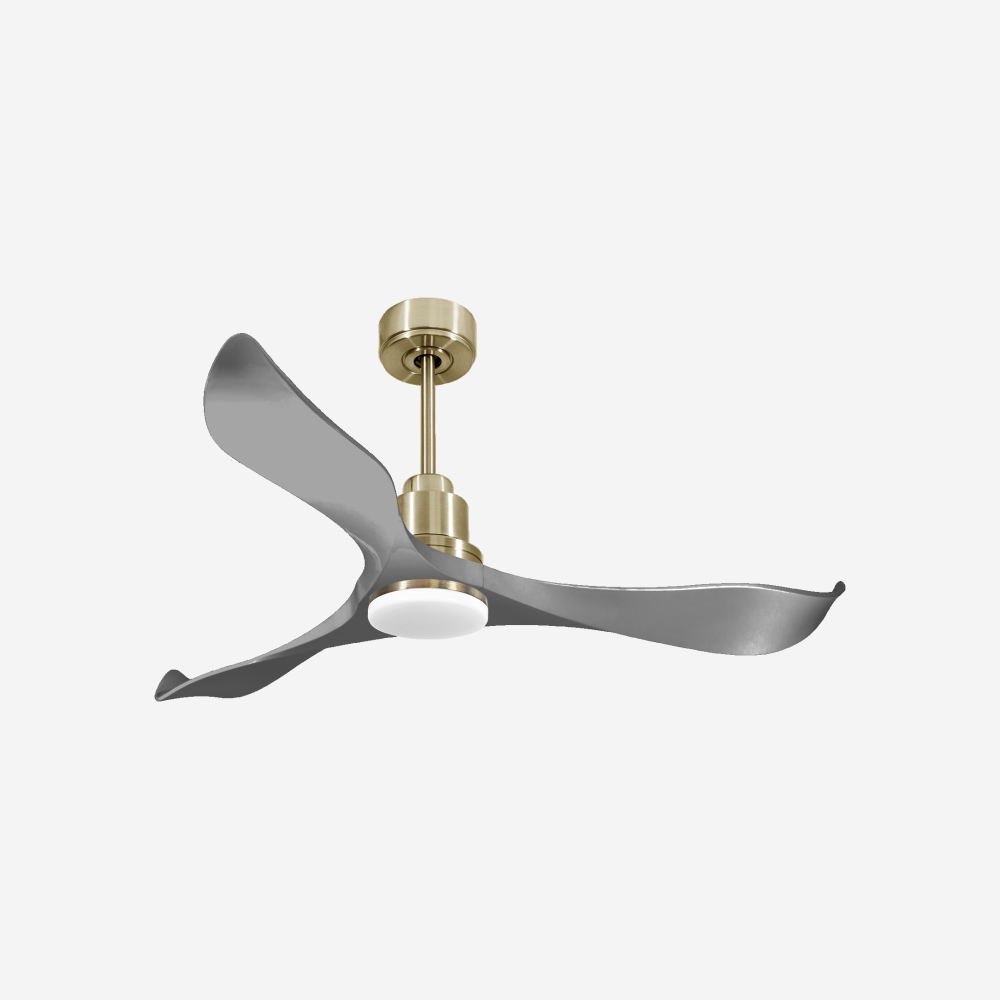 Ventilatore da soffitto Reversibile Termostato Dimmabile Wifi Motore CC Tetti inclinati Telecomando Luce a tre toni Hypersilence Memoria Shopify Vendible (AUTOMATICO)