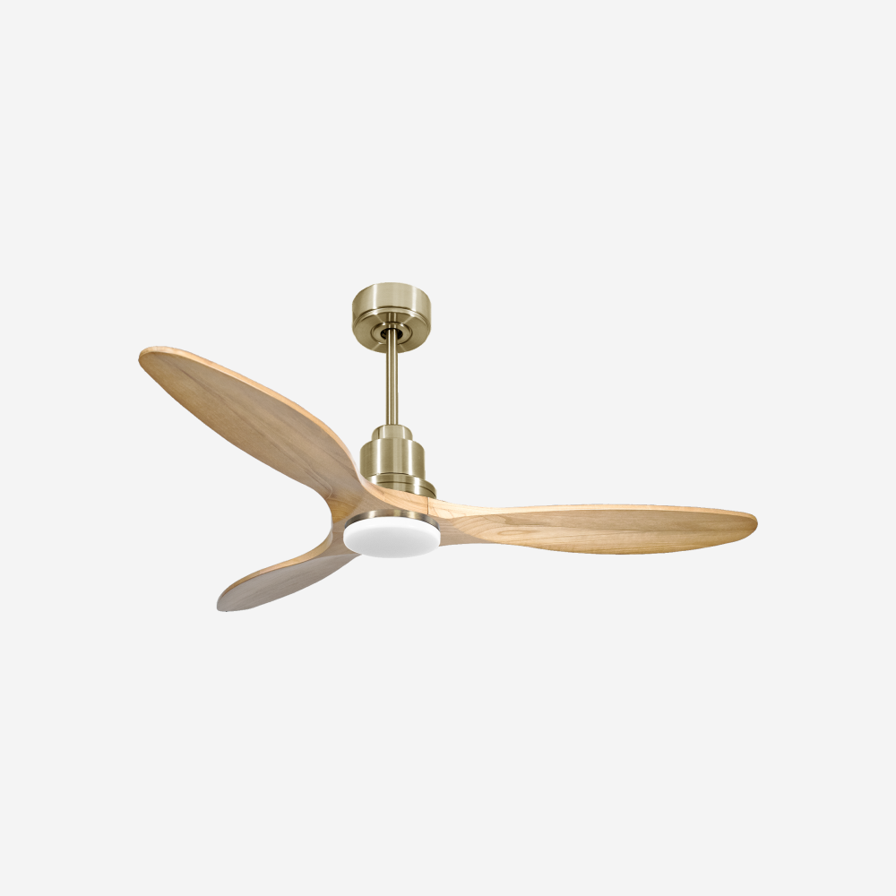 Ventilatore da soffitto Reversibile Termostato Dimmabile Wifi Motore CC Tetti inclinati Telecomando Luce a tre toni Hypersilence Memoria