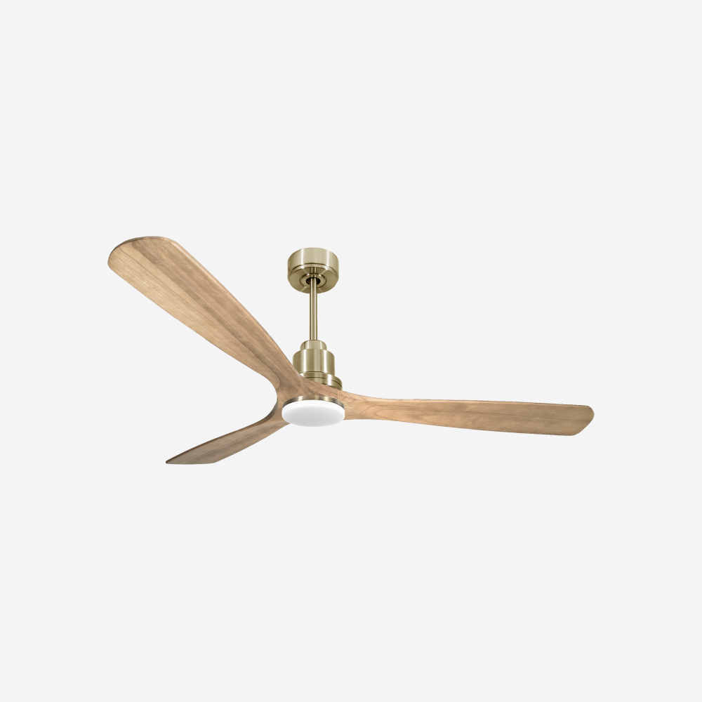 Ventilatore da soffitto Reversibile Termostato Dimmabile Wifi Motore CC Tetti inclinati Telecomando Luce a tre toni Hypersilence Memoria