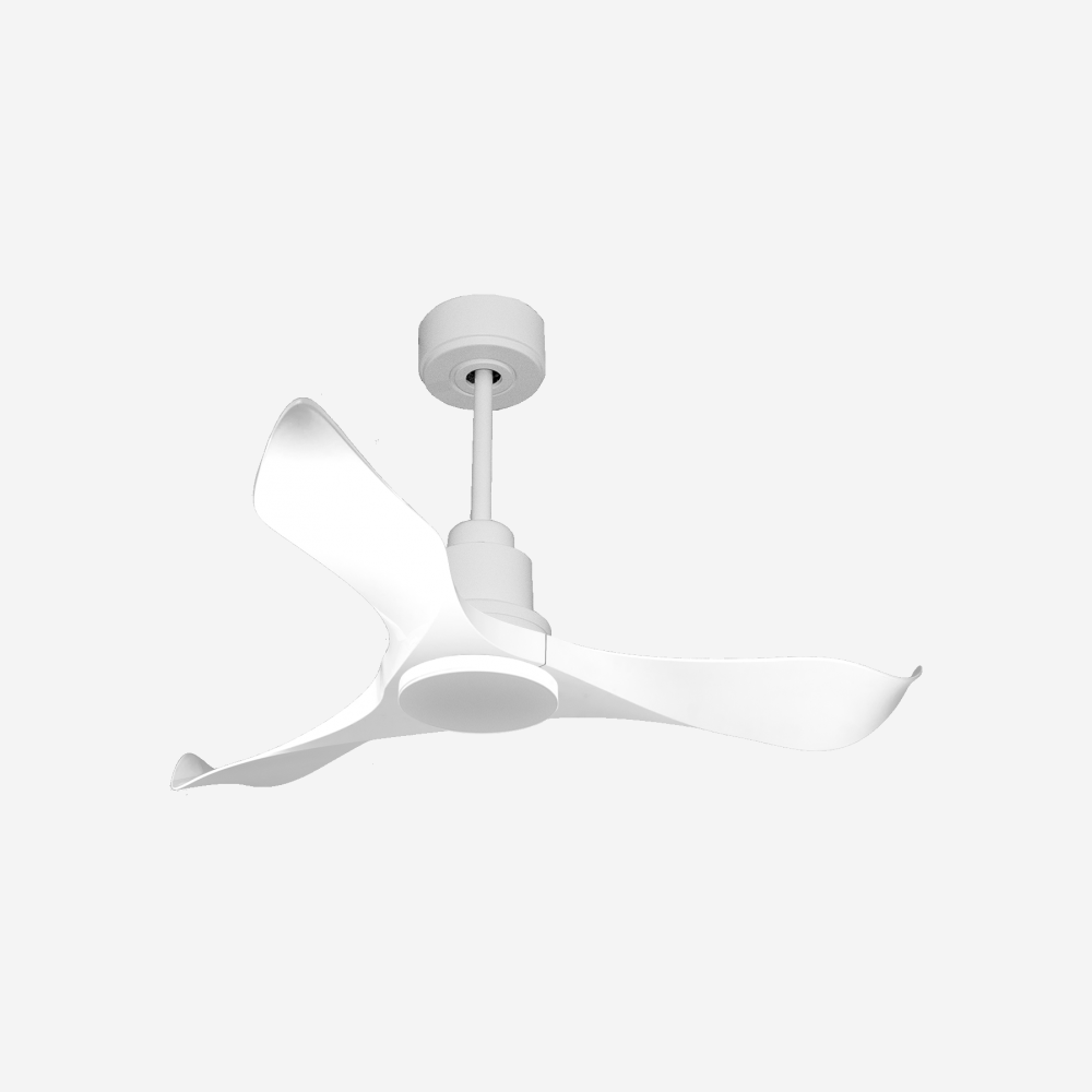 Ventilatore da soffitto Reversibile Termostato Wifi Motore CC Tetti inclinati Telecomando Adattatore 2/3 lame Hypersilence Memoria
