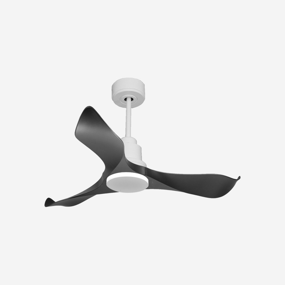Ventilatore da soffitto Reversibile Termostato Wifi Motore CC Tetti inclinati Telecomando Adattatore 2/3 lame Hypersilence Memoria