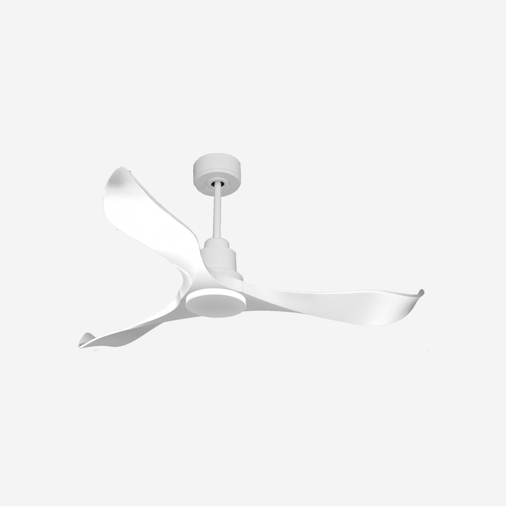 Ventilatore da soffitto Reversibile Termostato Wifi Motore CC Tetti inclinati Telecomando Adattatore 2/3 lame Hypersilence Memoria