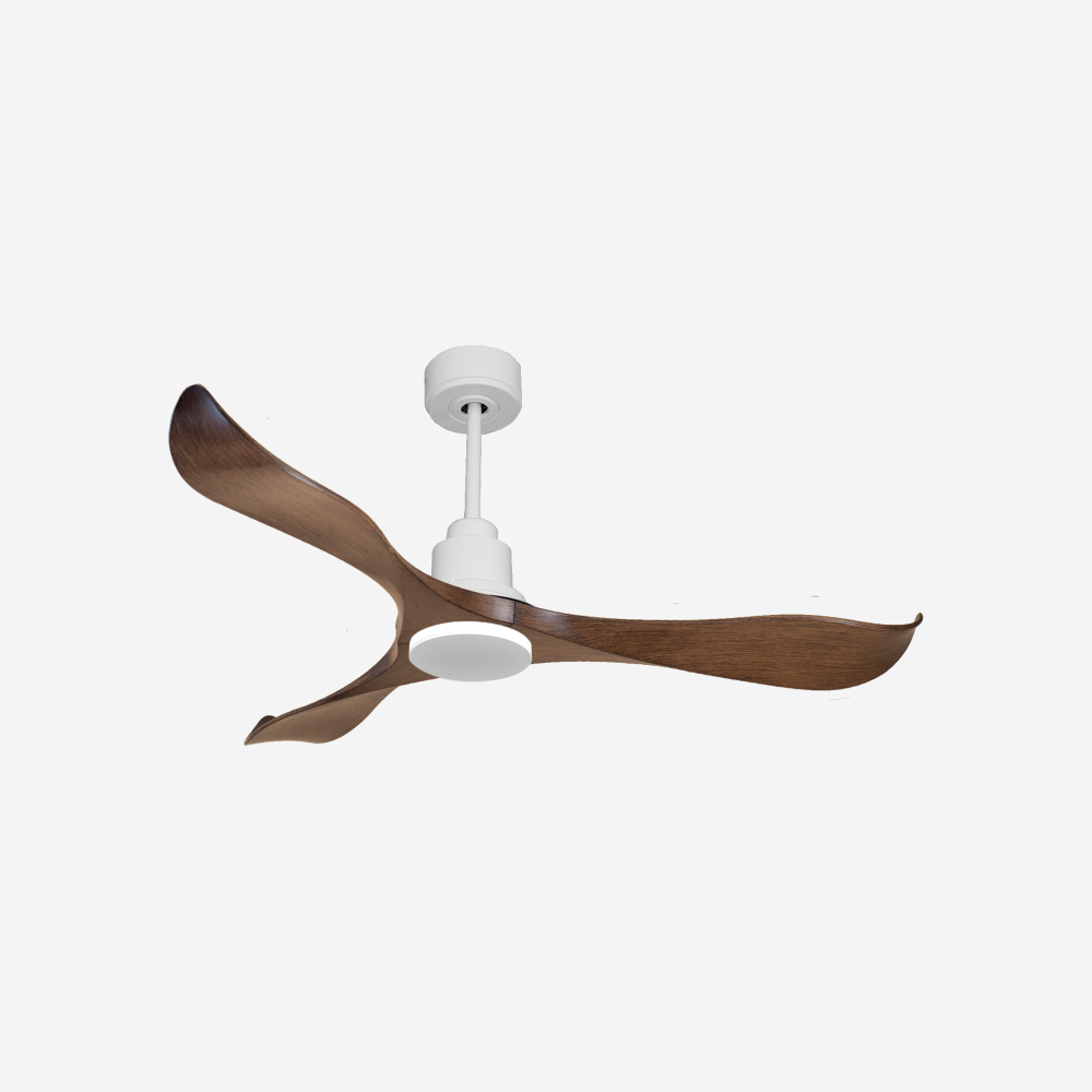 Ventilatore da soffitto Reversibile Termostato Wifi Motore CC Tetti inclinati Telecomando Adattatore 2/3 lame Hypersilence Memoria Shopify Vendible (AUTOMATICO)