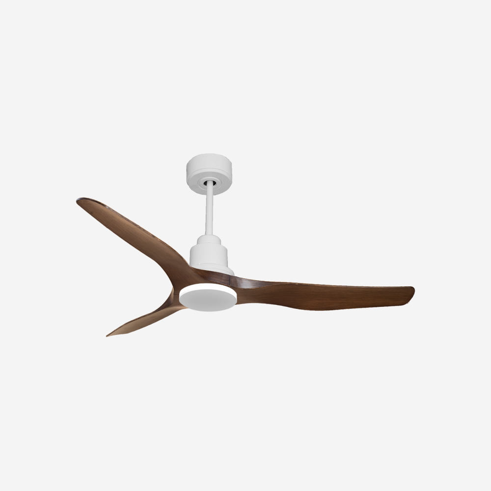 Ventilatore da soffitto Reversibile Termostato Paese vendibile Wifi Motore CC Tetti inclinati Telecomando Adattatore 2/3 lame Hypersilence Memoria