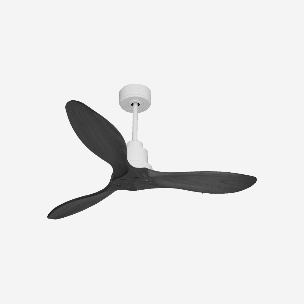 Ventilatore da soffitto Reversibile Termostato Wifi Motore CC Tetti inclinati Telecomando Hypersilence Memoria FullWood Shopify Vendible (AUTOMATICO)
