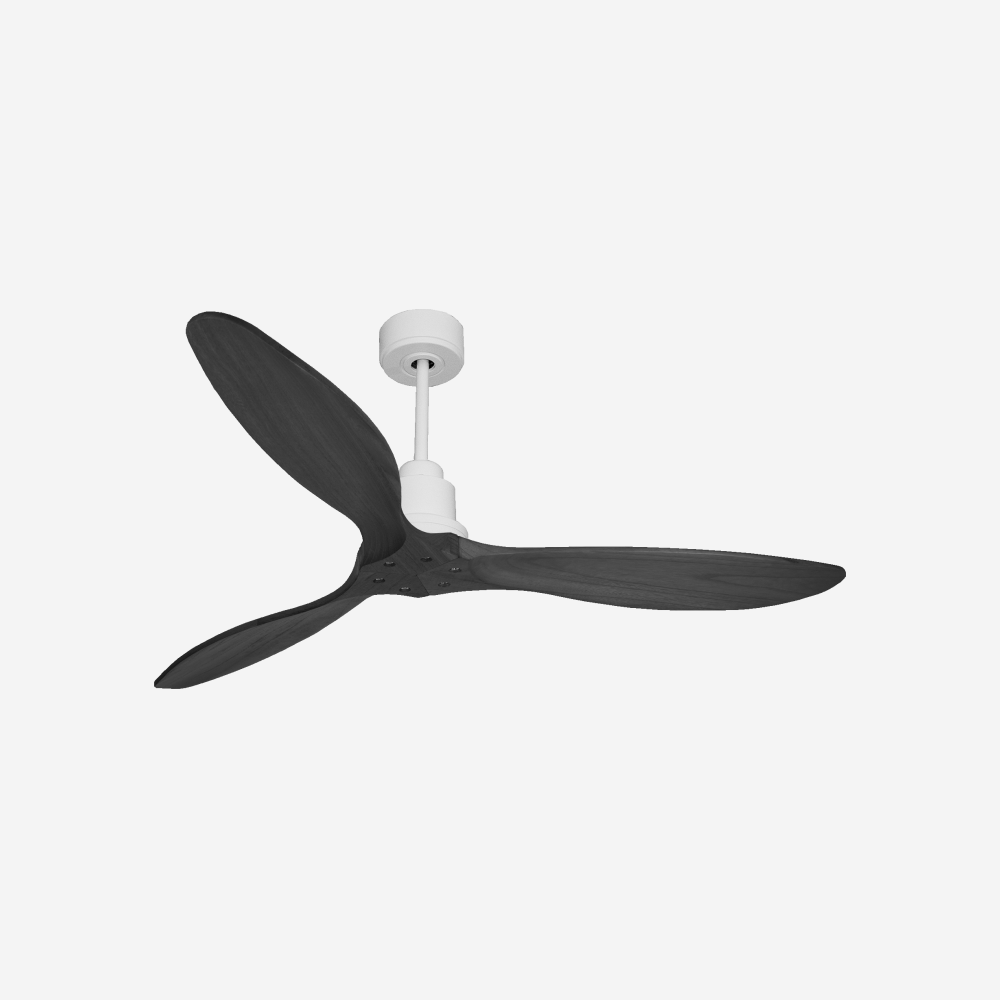 Ventilatore da soffitto Reversibile Termostato Wifi Motore CC Tetti inclinati Telecomando Hypersilence Memoria FullWood Shopify Vendible (AUTOMATICO)