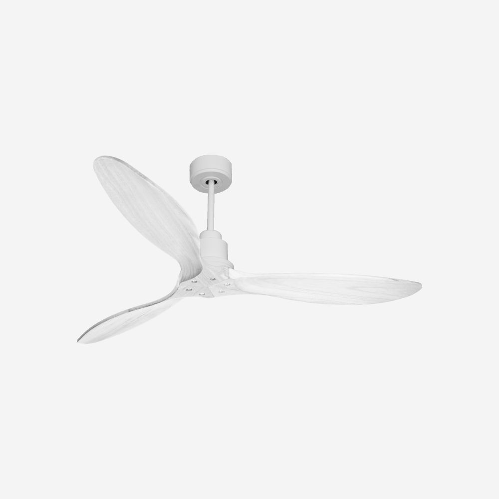 Ventilatore da soffitto Reversibile Termostato Wifi Motore CC Tetti inclinati Telecomando Hypersilence Memoria FullWood Shopify Vendible (AUTOMATICO)