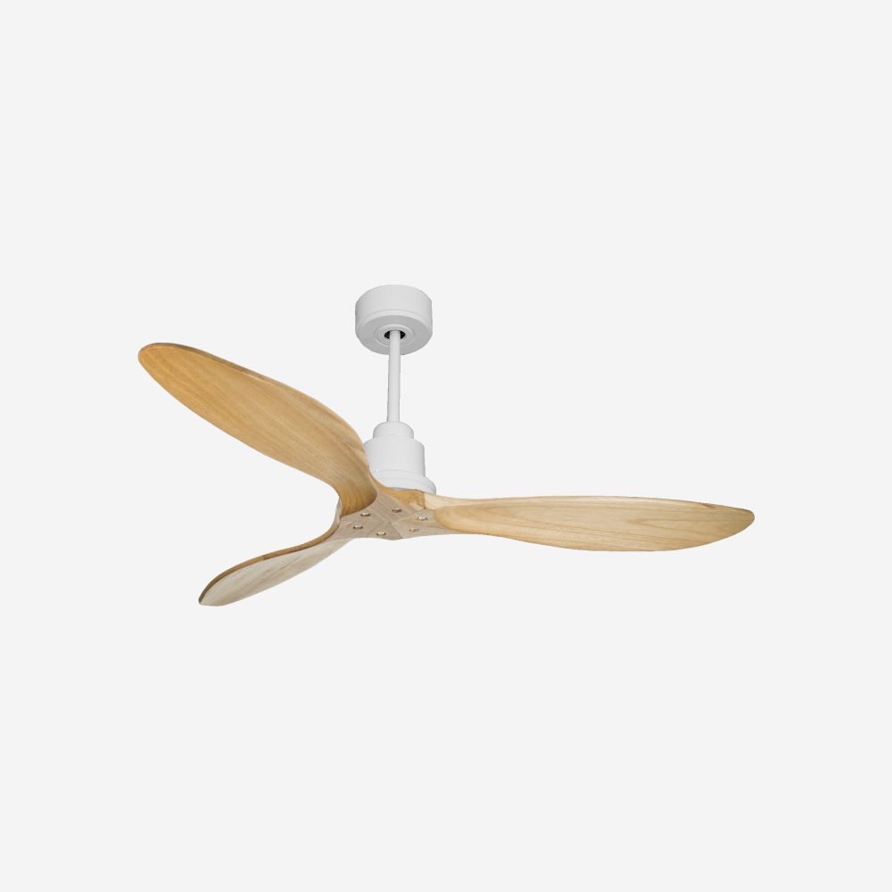 Ventilatore da soffitto Reversibile Termostato Wifi Motore CC Tetti inclinati Telecomando Hypersilence Memoria FullWood Shopify Vendible (AUTOMATICO)