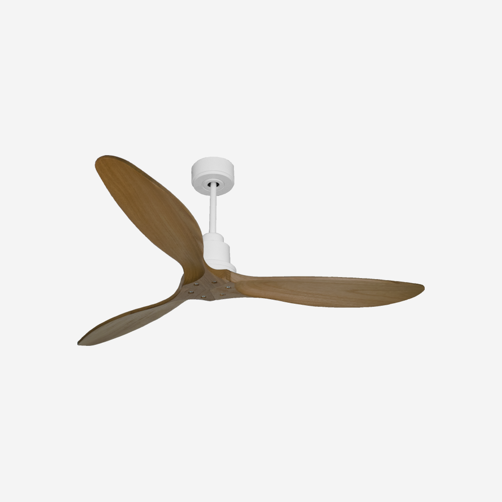 Ventilatore da soffitto Reversibile Termostato Wifi Motore CC Tetti inclinati Telecomando Hypersilence Memoria FullWood Shopify Vendible (AUTOMATICO)
