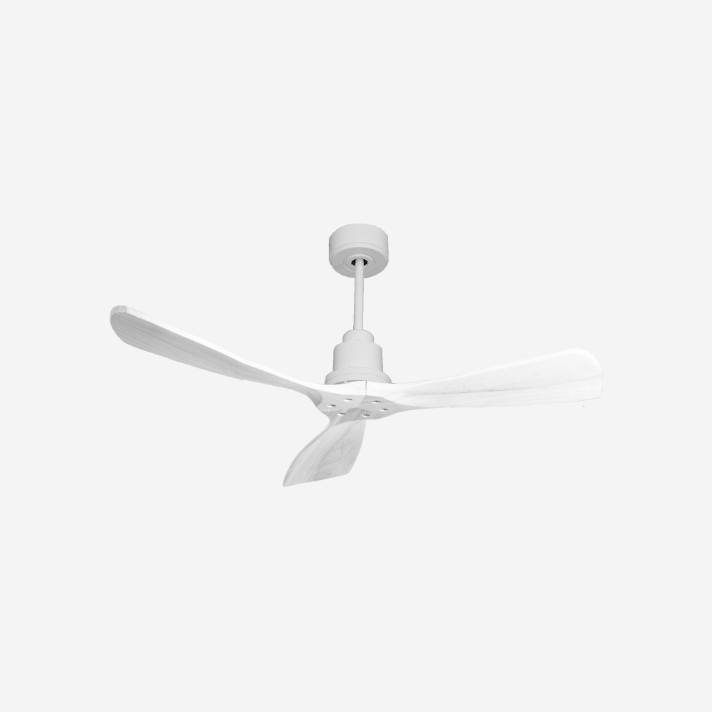 Ventilatore da soffitto Reversibile Termostato Wifi Motore CC Tetti inclinati Telecomando Hypersilence Memoria FullWood Shopify Vendible (AUTOMATICO)