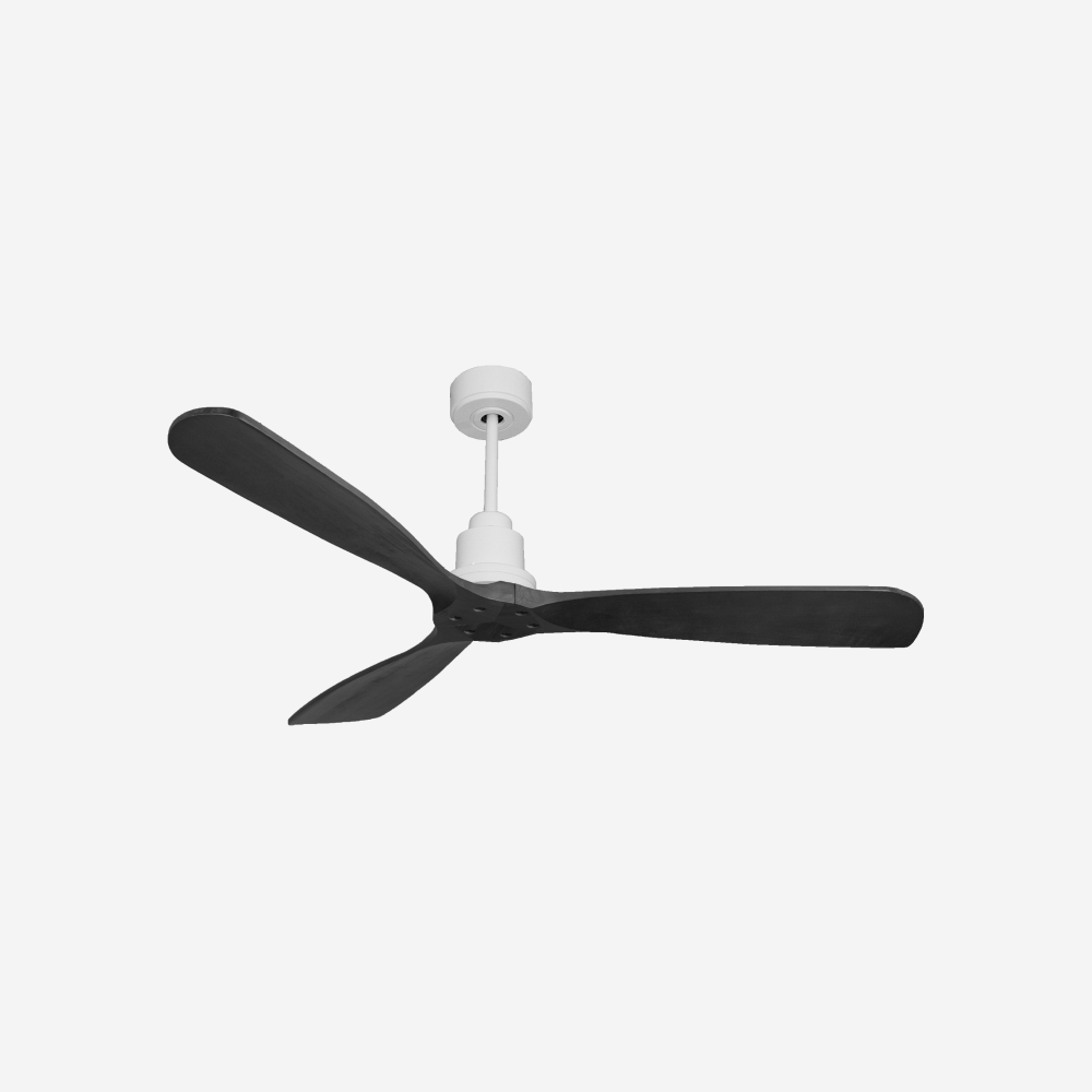 Ventilatore da soffitto Reversibile Termostato Wifi Motore CC Tetti inclinati Telecomando Hypersilence Memoria FullWood Shopify Vendible (AUTOMATICO)