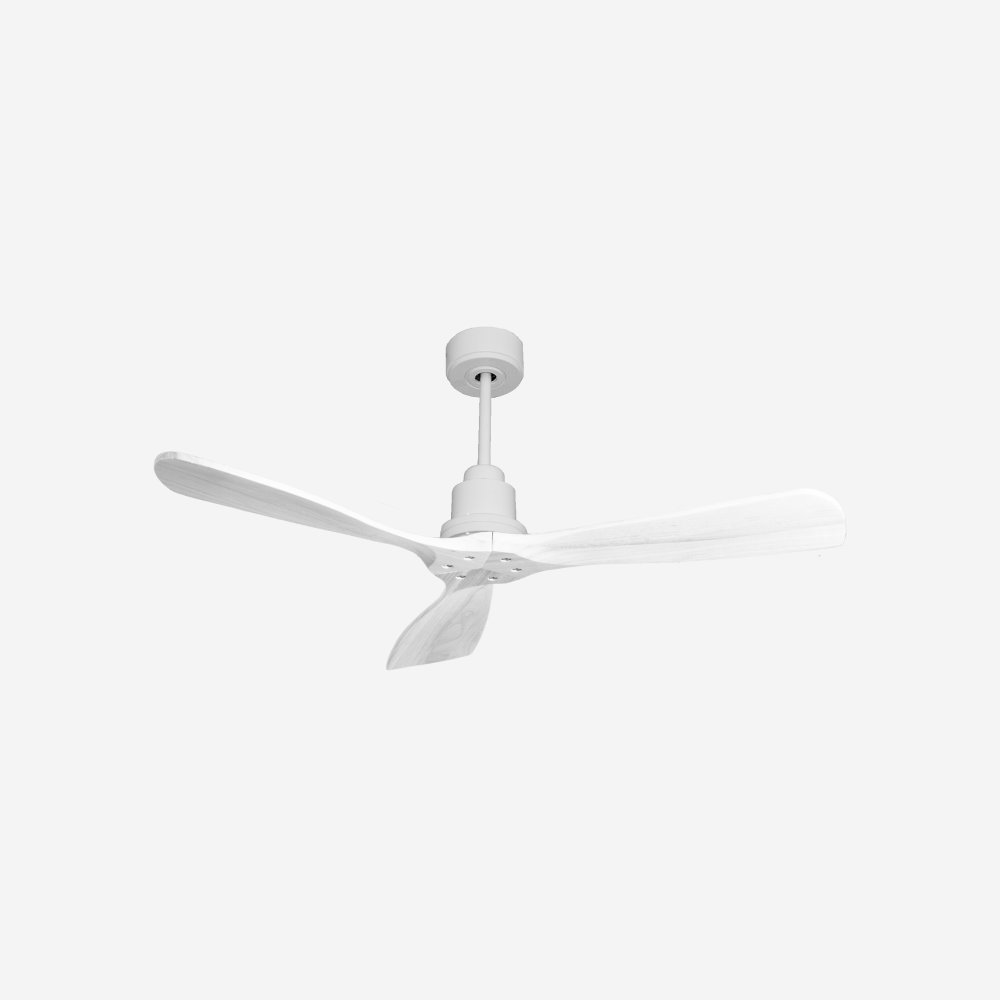 Ventilatore da soffitto Reversibile Termostato Wifi Motore CC Tetti inclinati Telecomando Hypersilence Memoria FullWood Shopify Vendible (AUTOMATICO)