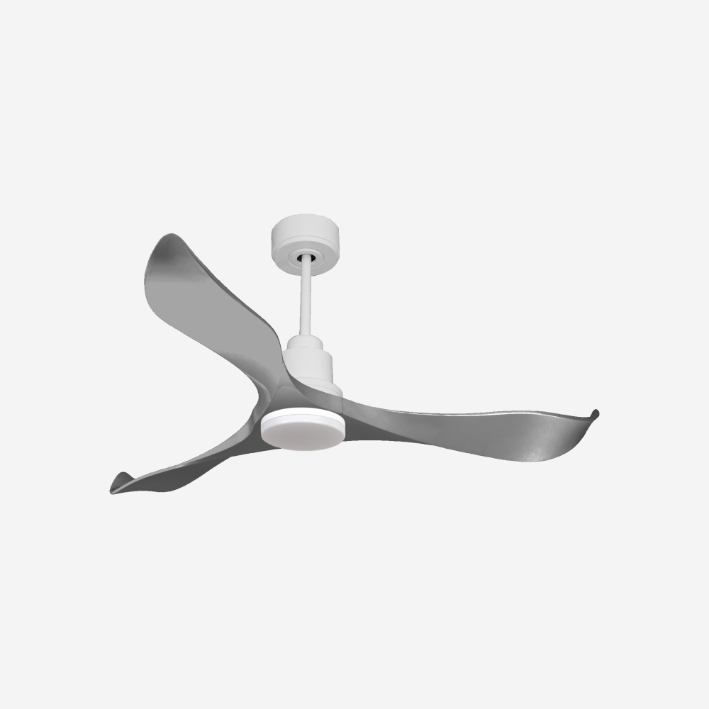 Ventilatore da soffitto Reversibile Termostato Dimmabile Wifi Motore CC Tetti inclinati Telecomando Luce a tre toni Memoria