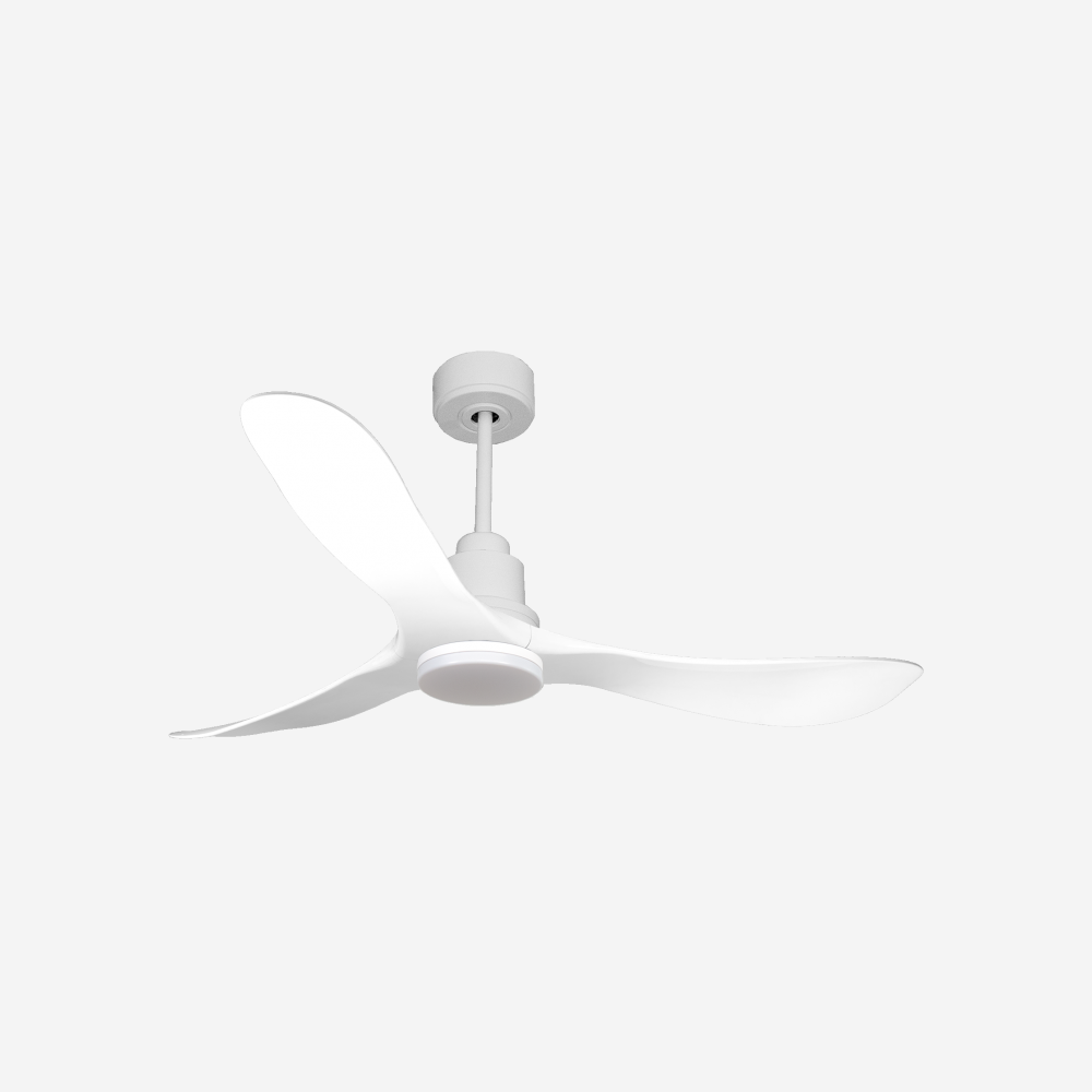Ventilatore da soffitto Reversibile Termostato Dimmabile Wifi Motore CC Tetti inclinati Telecomando Luce a tre toni Hypersilence Memoria Shopify Vendible (AUTOMATICO)