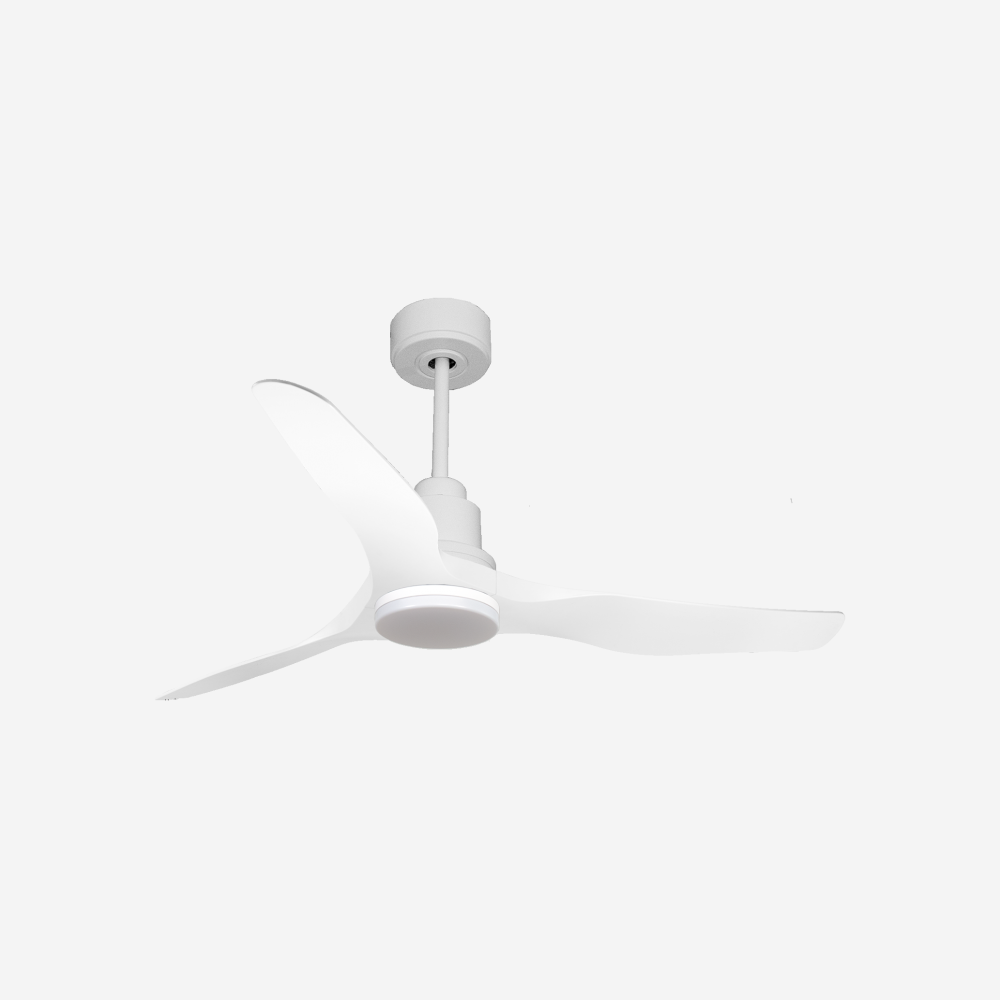 Ventilateur de plafond Réversible  Thermostat Dimmable Wifi Moteur à courant continu Toits en pente Télécommande Lumière à trois tons Adaptateur 2/3 Lames