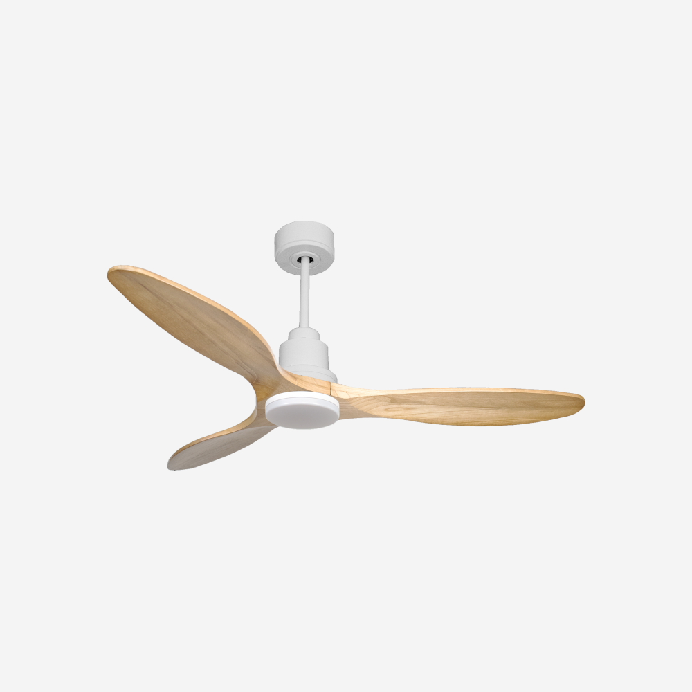 Ventilateur de plafond Réversible  Thermostat Dimmable Wifi Moteur à courant continu Toits en pente Télécommande Lumière à trois tons Hypersilence Mémoire