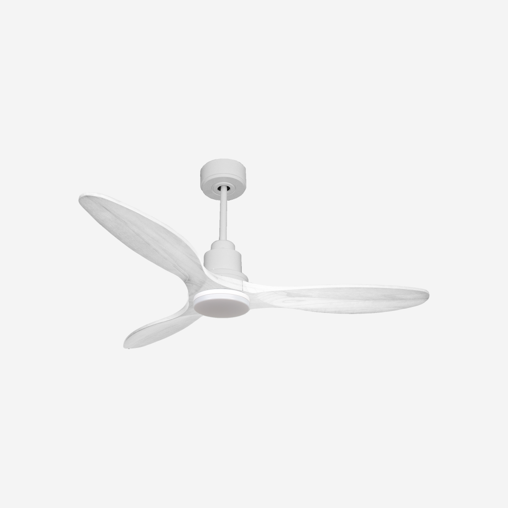 Ventilatore da soffitto Reversibile Termostato Dimmabile Wifi Motore CC Tetti inclinati Telecomando Luce a tre toni Hypersilence Memoria Shopify Vendible (AUTOMATICO)