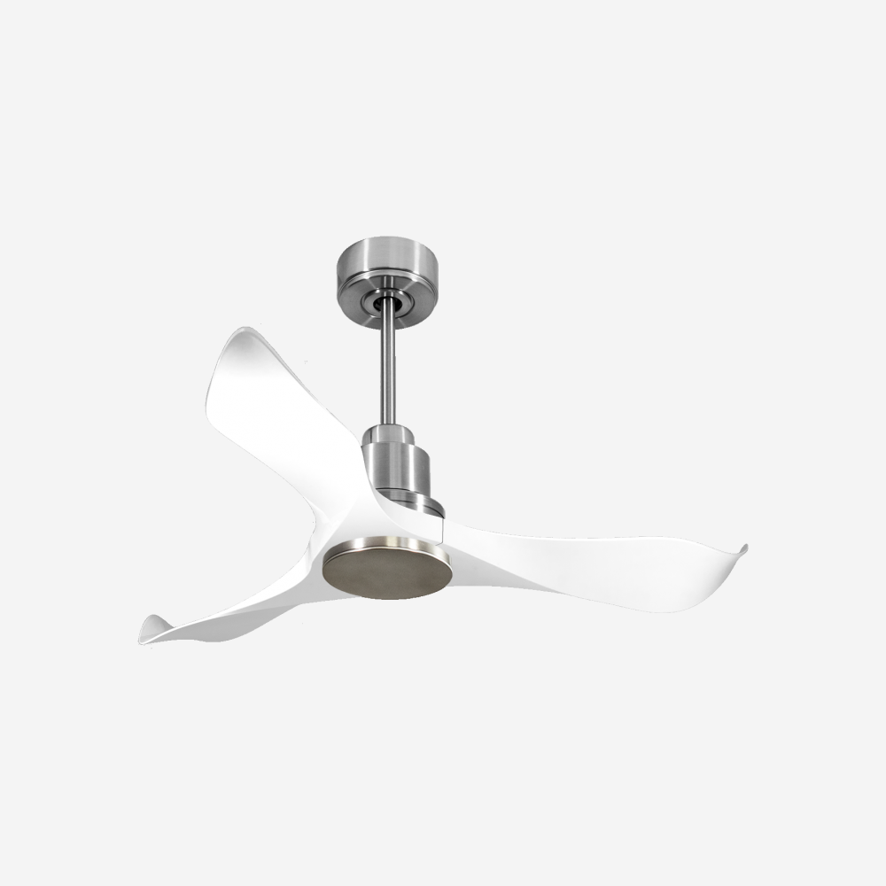 Ventilatore da soffitto Reversibile Termostato Wifi Motore CC Tetti inclinati Telecomando Adattatore 2/3 lame Hypersilence Memoria Shopify Vendible (AUTOMATICO)