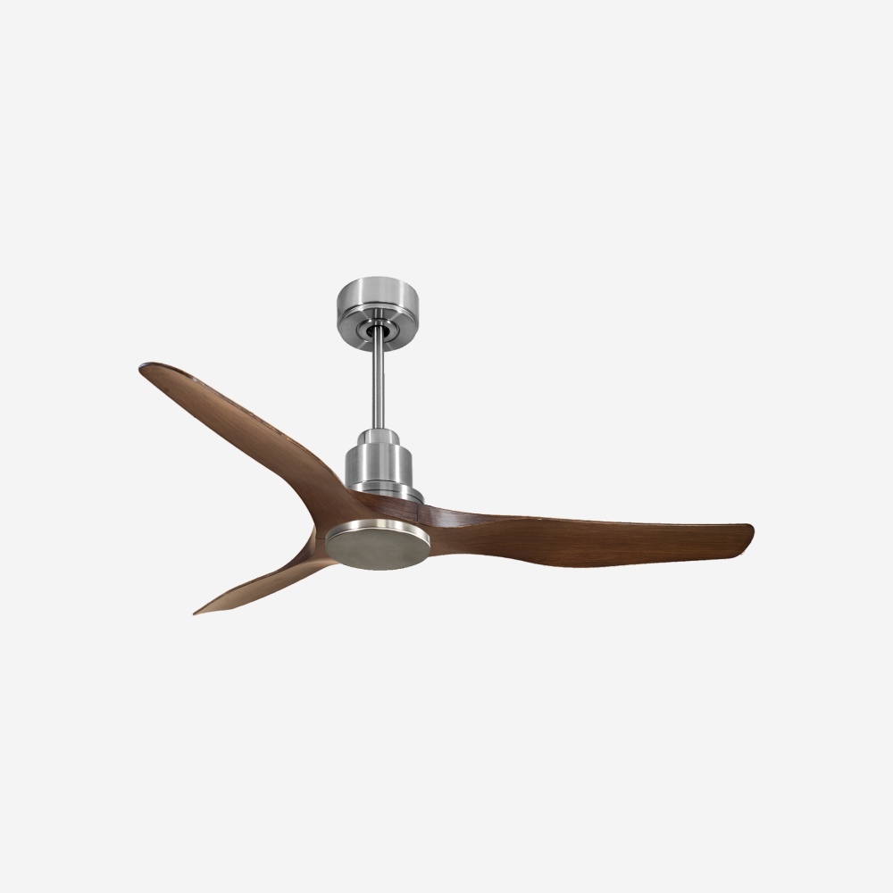 Ventilatore da soffitto Reversibile Termostato Wifi Motore CC Tetti inclinati Telecomando Adattatore 2/3 lame Hypersilence Memoria Shopify Vendible (AUTOMATICO)