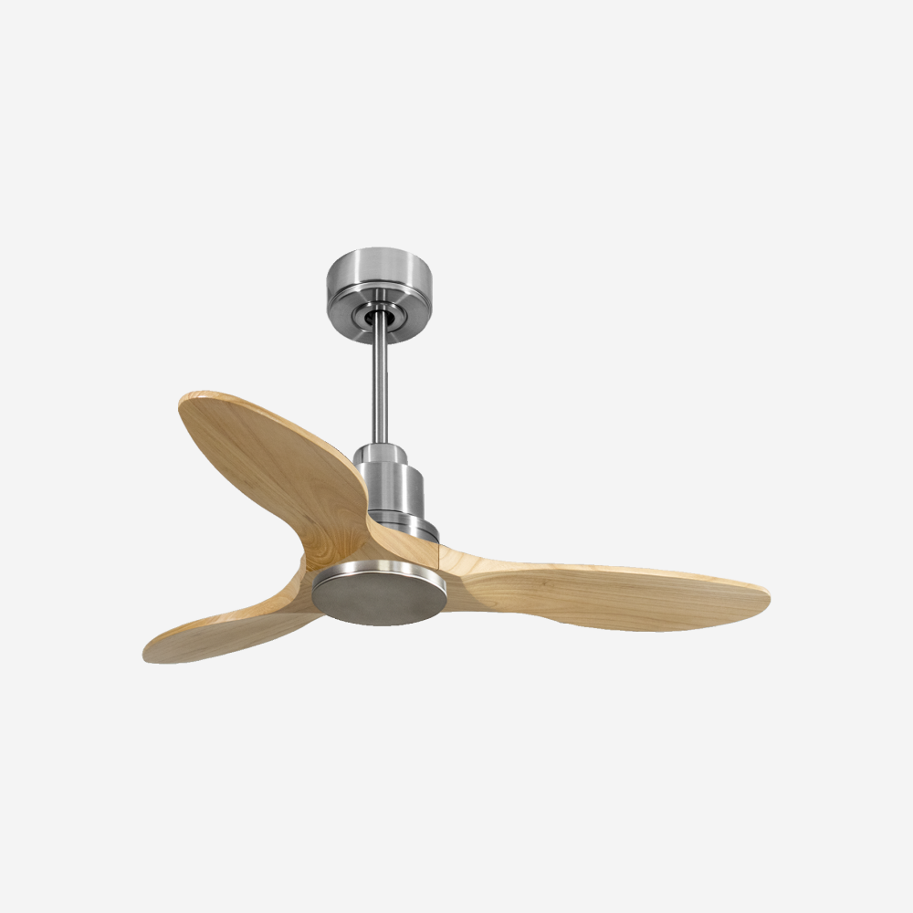 Ventilatore da soffitto Reversibile Termostato Wifi Motore CC Tetti inclinati Telecomando Hypersilence Memoria