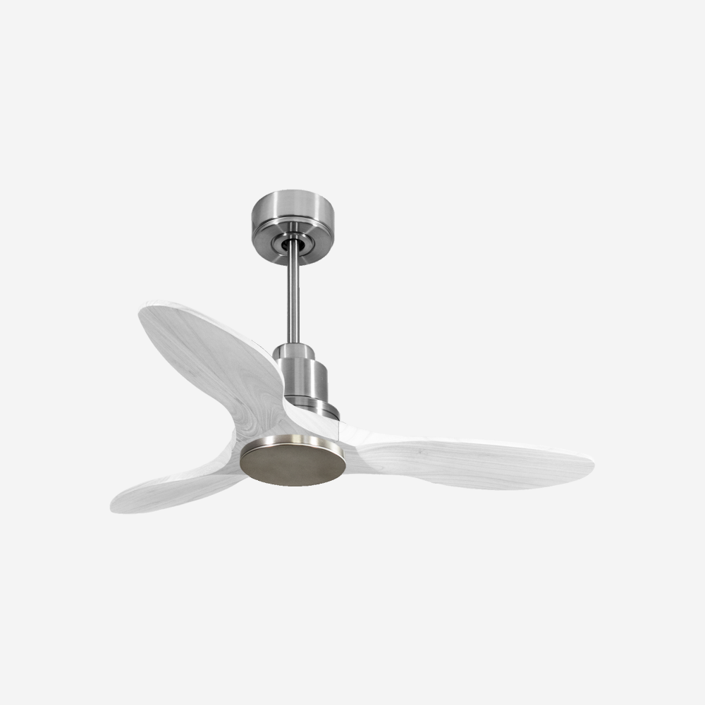 Ventilatore da soffitto Reversibile Termostato Wifi Motore CC Tetti inclinati Telecomando Hypersilence Memoria Shopify Vendible (AUTOMATICO)
