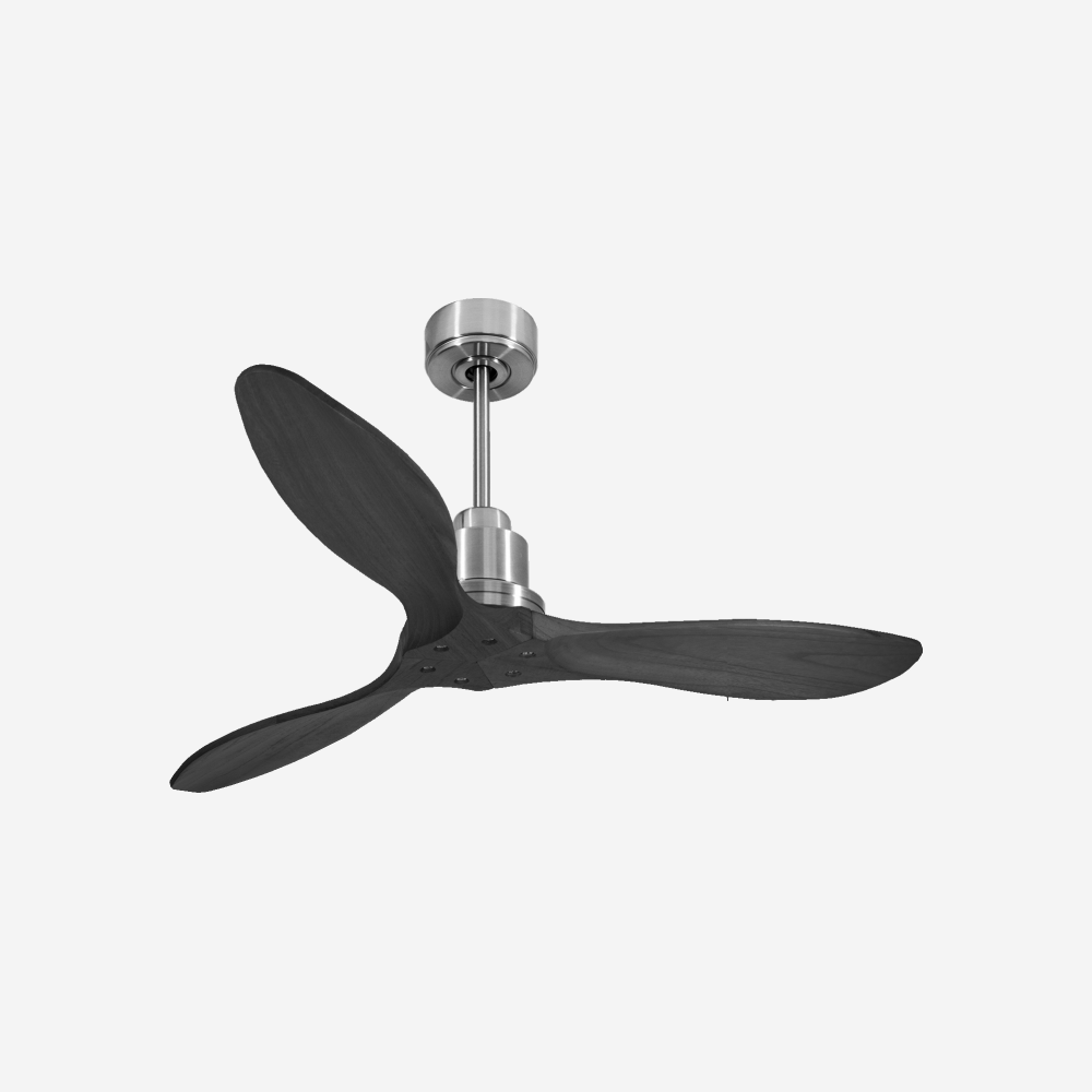 Ventilatore da soffitto Reversibile Termostato Wifi Motore CC Tetti inclinati Telecomando Hypersilence Memoria FullWood Shopify Vendible (AUTOMATICO)