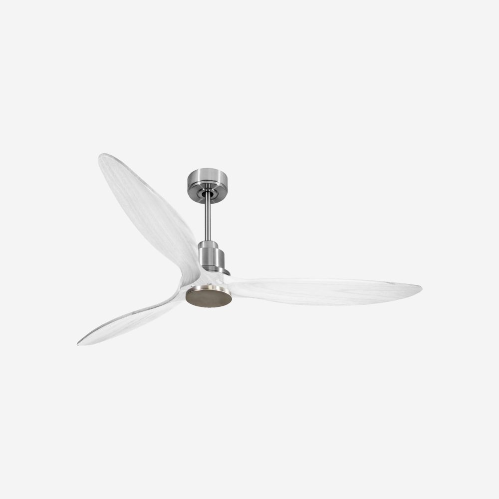 Ventilatore da soffitto Reversibile Termostato Wifi Motore CC Tetti inclinati Telecomando Hypersilence Memoria FullWood Shopify Vendible (AUTOMATICO)