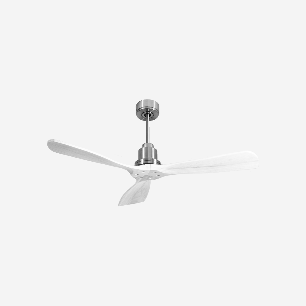 Ventilatore da soffitto Reversibile Termostato Wifi Motore CC Tetti inclinati Telecomando Hypersilence Memoria FullWood Shopify Vendible (AUTOMATICO)