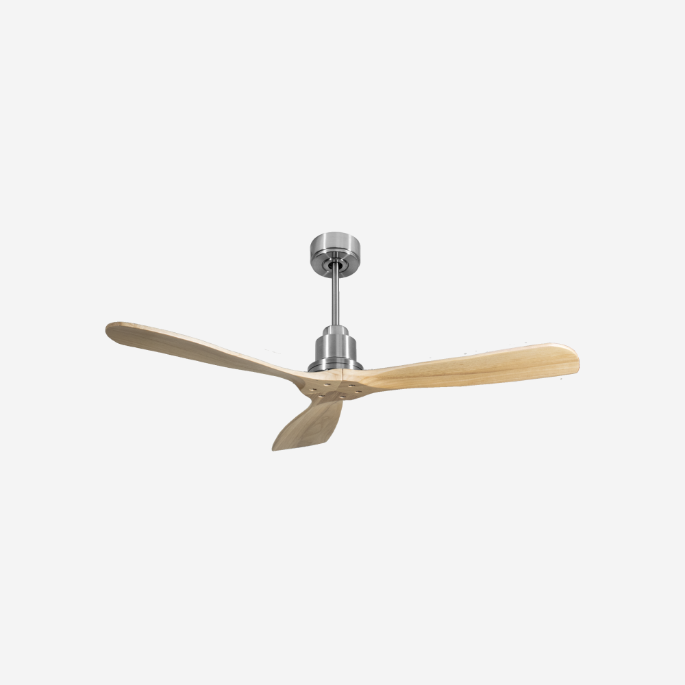 Ventilatore da soffitto Reversibile Termostato Wifi Motore CC Tetti inclinati Telecomando Hypersilence Memoria FullWood Shopify Vendible (AUTOMATICO)