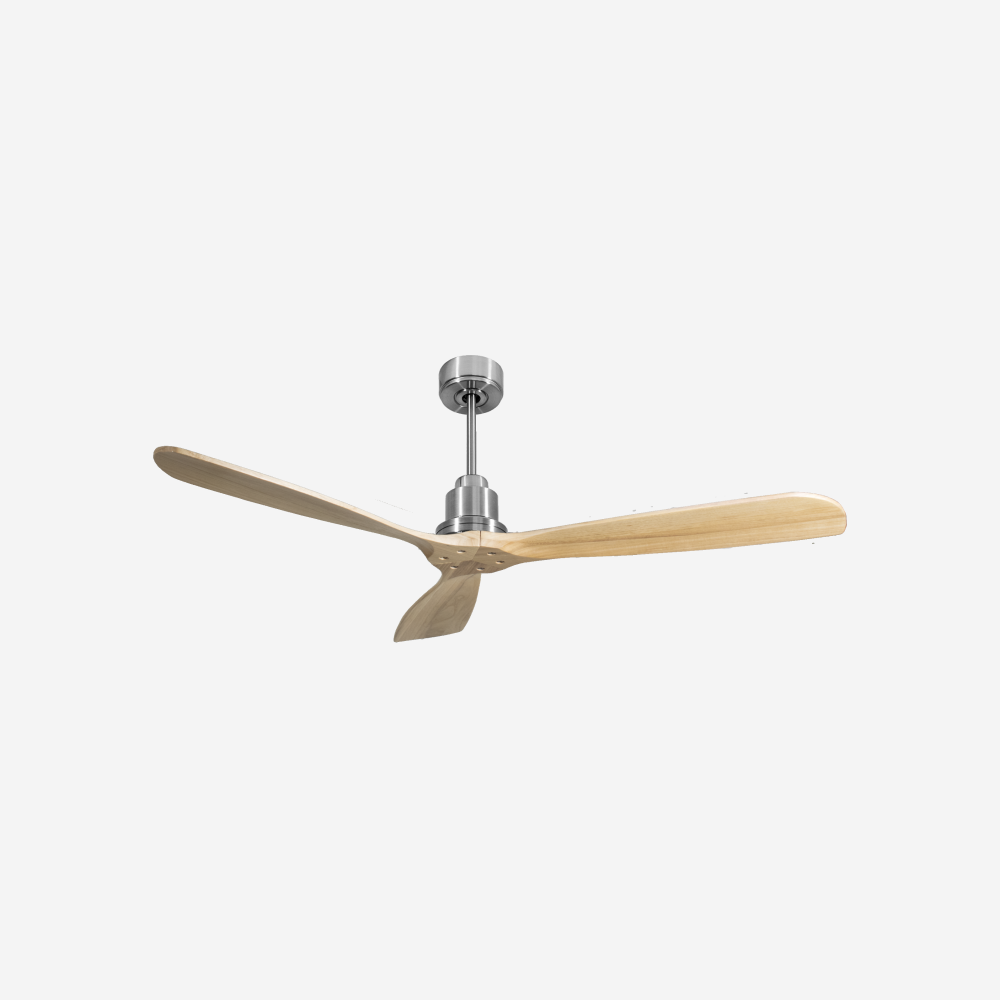 Ventilatore da soffitto Reversibile Termostato Wifi Motore CC Tetti inclinati Telecomando Hypersilence Memoria FullWood Shopify Vendible (AUTOMATICO)