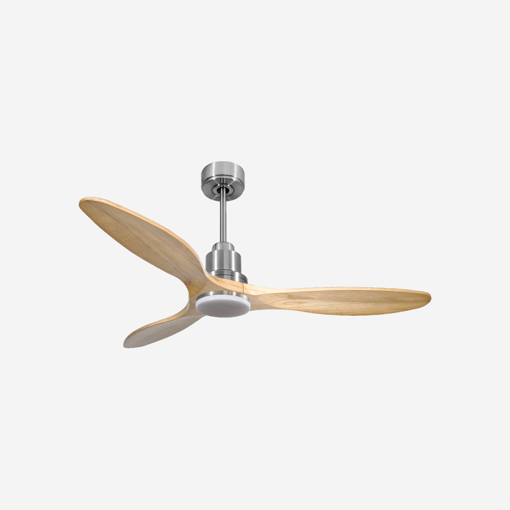 Ventilateur de plafond Réversible  Thermostat Dimmable Wifi Moteur à courant continu Toits en pente Télécommande Lumière à trois tons Hypersilence Mémoire