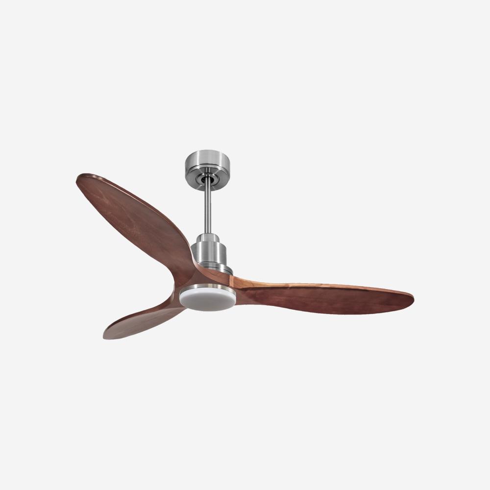 Ventilateur de plafond Réversible  Thermostat Dimmable Wifi Moteur à courant continu Toits en pente Télécommande Lumière à trois tons Hypersilence Mémoire