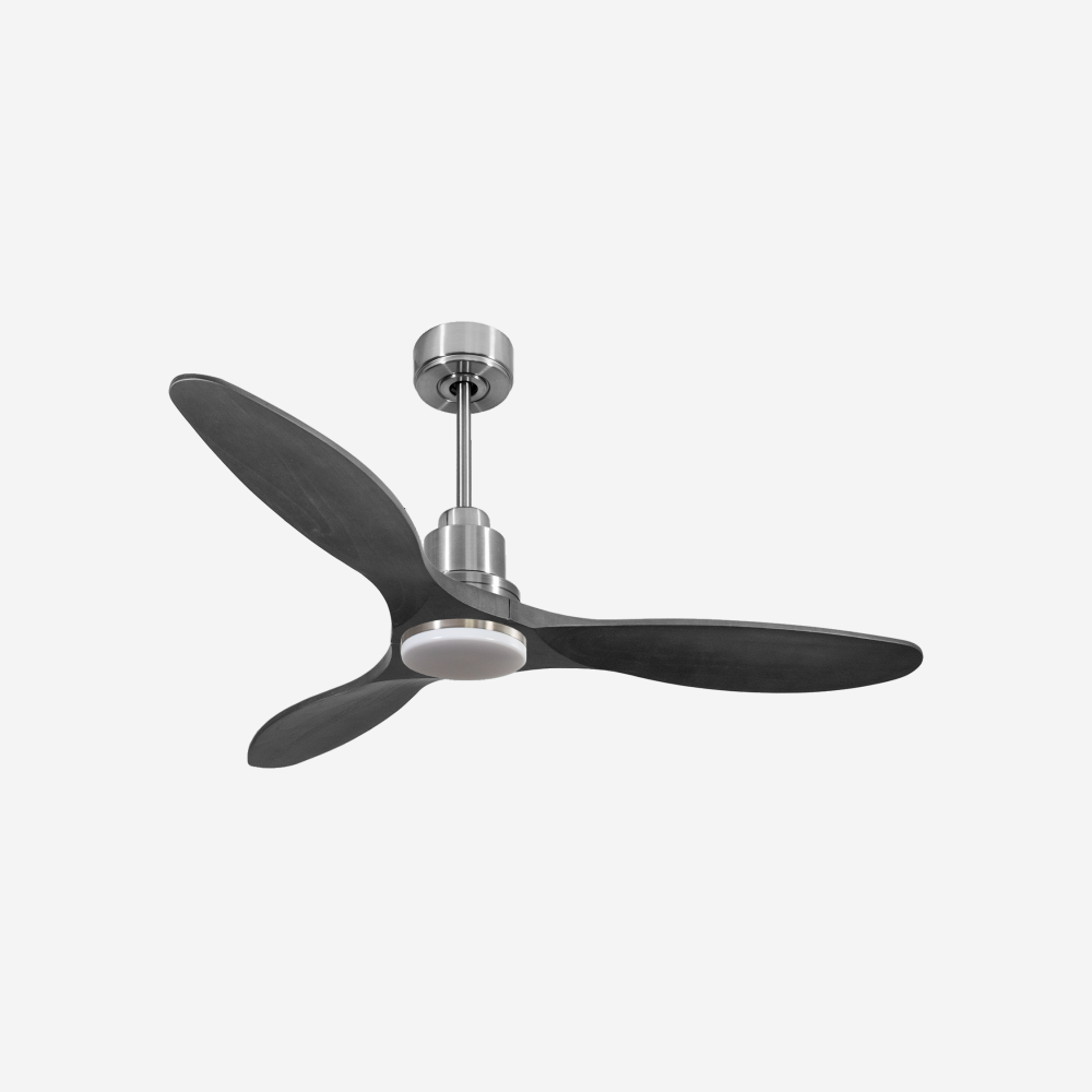 Ventilatore da soffitto Reversibile Termostato Dimmabile Wifi Motore CC Tetti inclinati Telecomando Luce a tre toni Hypersilence Memoria Shopify Vendible (AUTOMATICO)