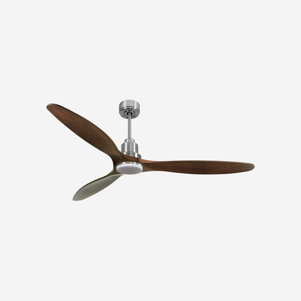 Ventilatore da soffitto Reversibile Termostato Dimmabile Wifi Motore CC Tetti inclinati Telecomando Luce a tre toni Hypersilence Memoria Shopify Vendible (AUTOMATICO)