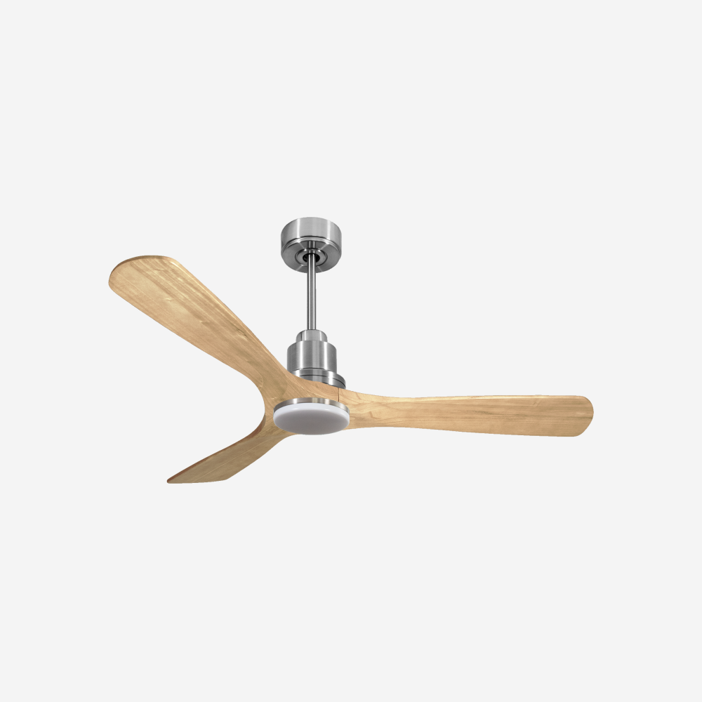 Ventilatore da soffitto Reversibile Termostato Dimmabile Wifi Motore CC Tetti inclinati Telecomando Luce a tre toni Hypersilence Memoria Shopify Vendible (AUTOMATICO)