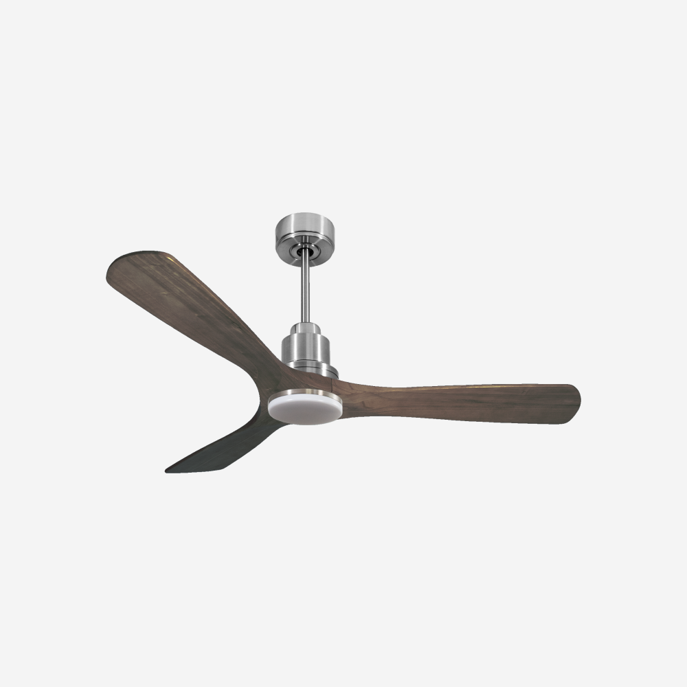 Ventilatore da soffitto Reversibile Termostato Dimmabile Wifi Motore CC Tetti inclinati Telecomando Luce a tre toni Hypersilence Memoria Shopify Vendible (AUTOMATICO)