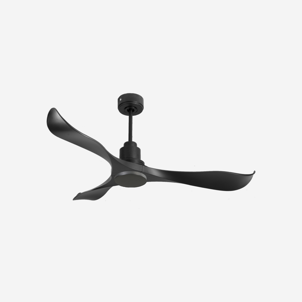 Ventilatore da soffitto Reversibile Termostato Wifi Motore CC Tetti inclinati Telecomando Adattatore 2/3 lame Hypersilence Memoria Shopify Vendible (AUTOMATICO)