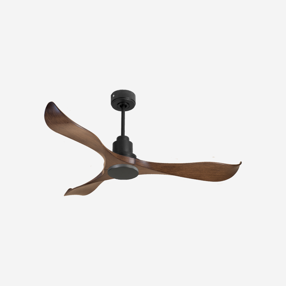 Ventilatore da soffitto Reversibile Termostato Wifi Motore CC Tetti inclinati Telecomando Adattatore 2/3 lame Hypersilence Memoria Shopify Vendible (AUTOMATICO)