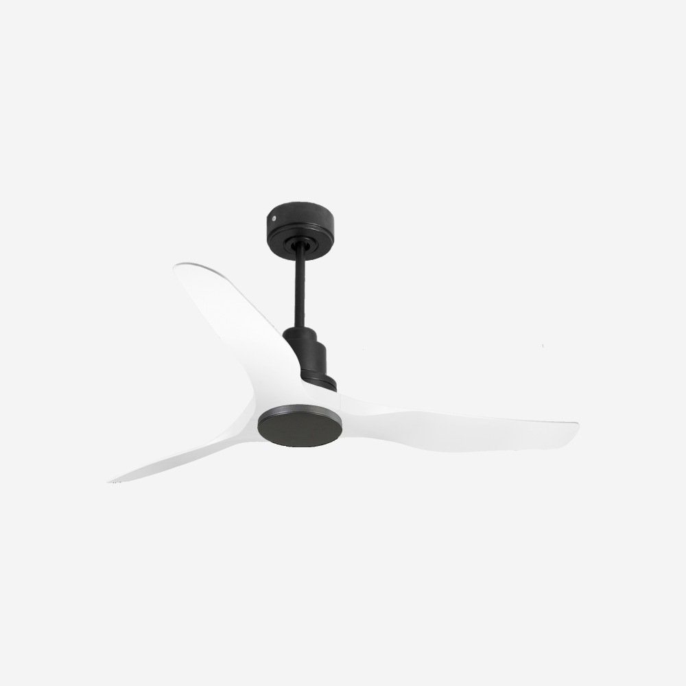 Ventilatore da soffitto Reversibile Termostato Wifi Motore CC Tetti inclinati Telecomando Adattatore 2/3 lame Hypersilence Memoria Shopify Vendible (AUTOMATICO)