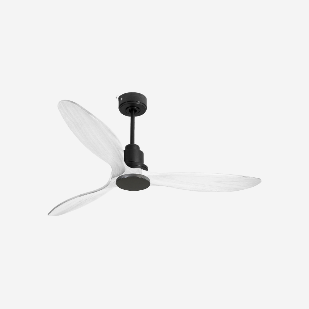 Ventilatore da soffitto Reversibile Termostato Wifi Motore CC Tetti inclinati Telecomando Hypersilence Memoria FullWood