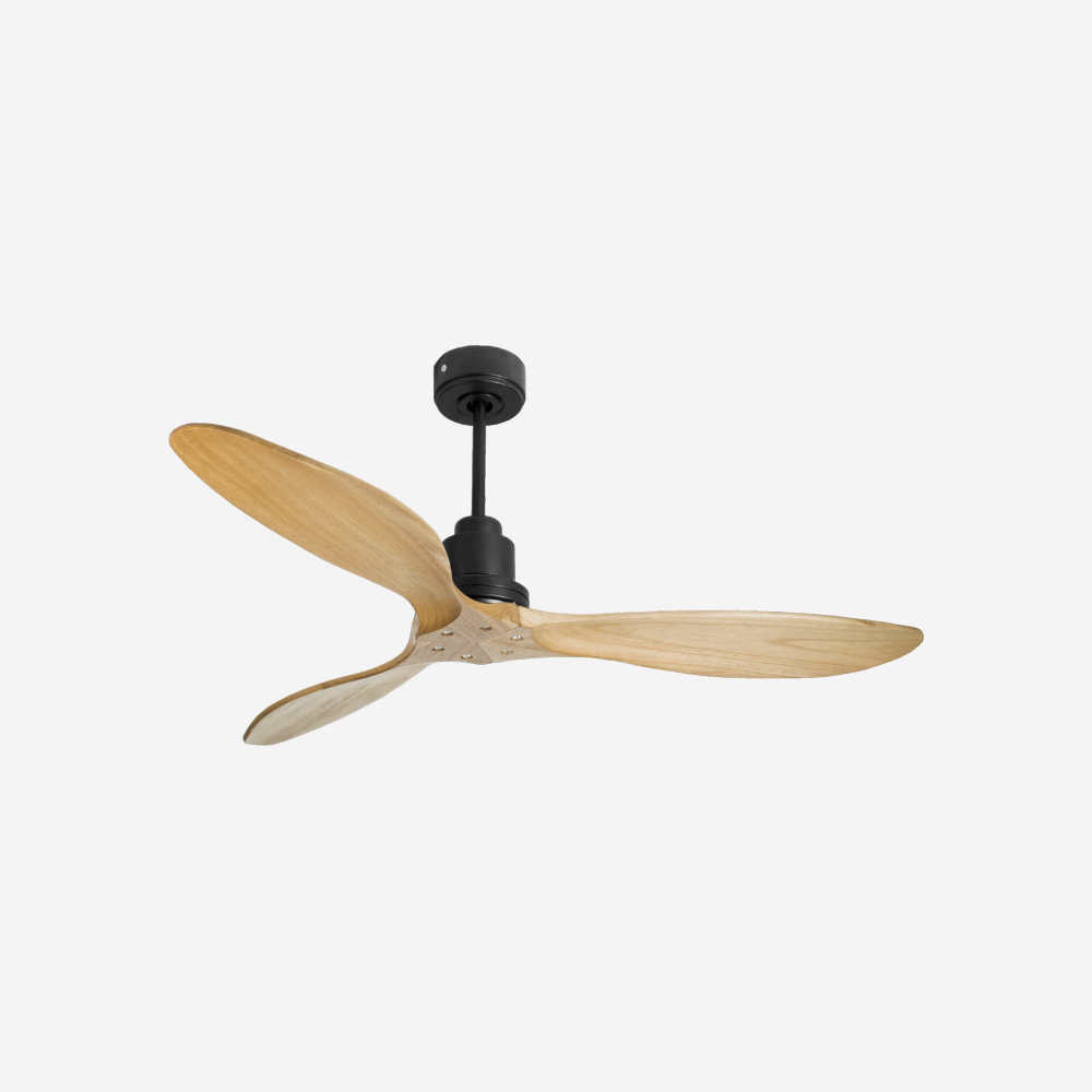 Ventilatore da soffitto Reversibile Termostato Wifi Motore CC Tetti inclinati Telecomando Hypersilence Memoria FullWood Shopify Vendible (AUTOMATICO)