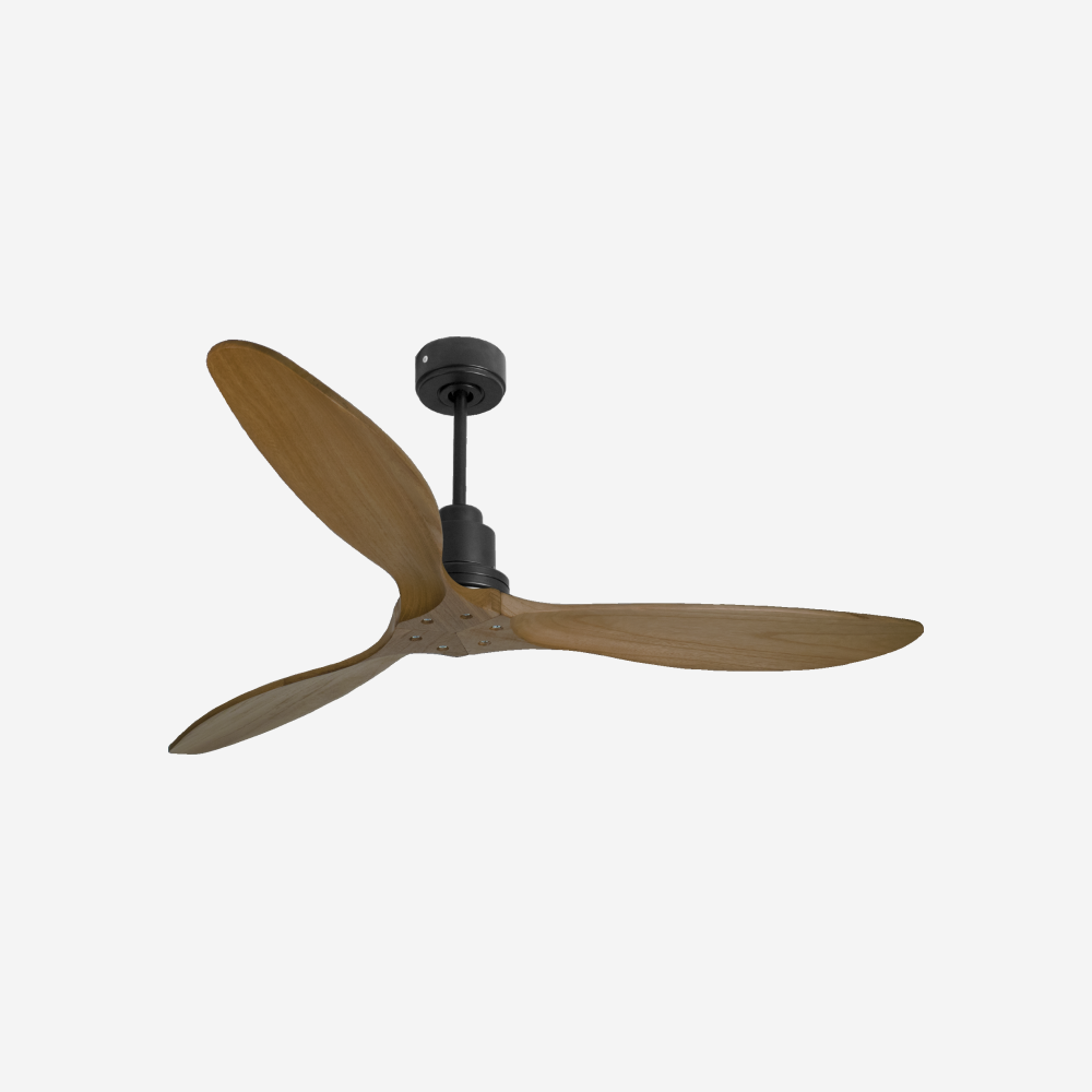 Ventilatore da soffitto Reversibile Termostato Wifi Motore CC Tetti inclinati Telecomando Hypersilence Memoria FullWood Shopify Vendible (AUTOMATICO)
